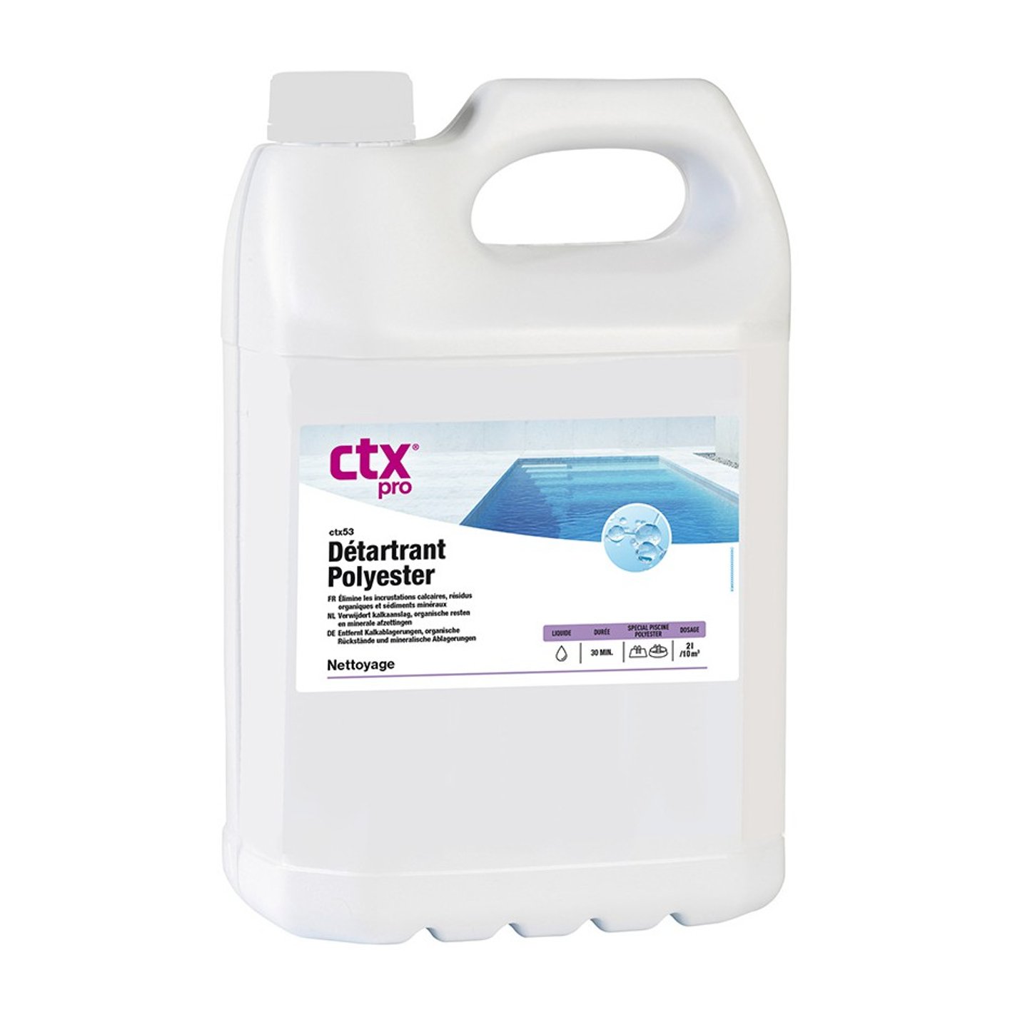 Ontkalker (voor zwembaden in glasvezel en polyester) 5L (CTX-53)