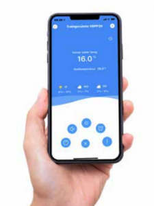 Smartphone applicatie voor beheer full inverter warmtepomp