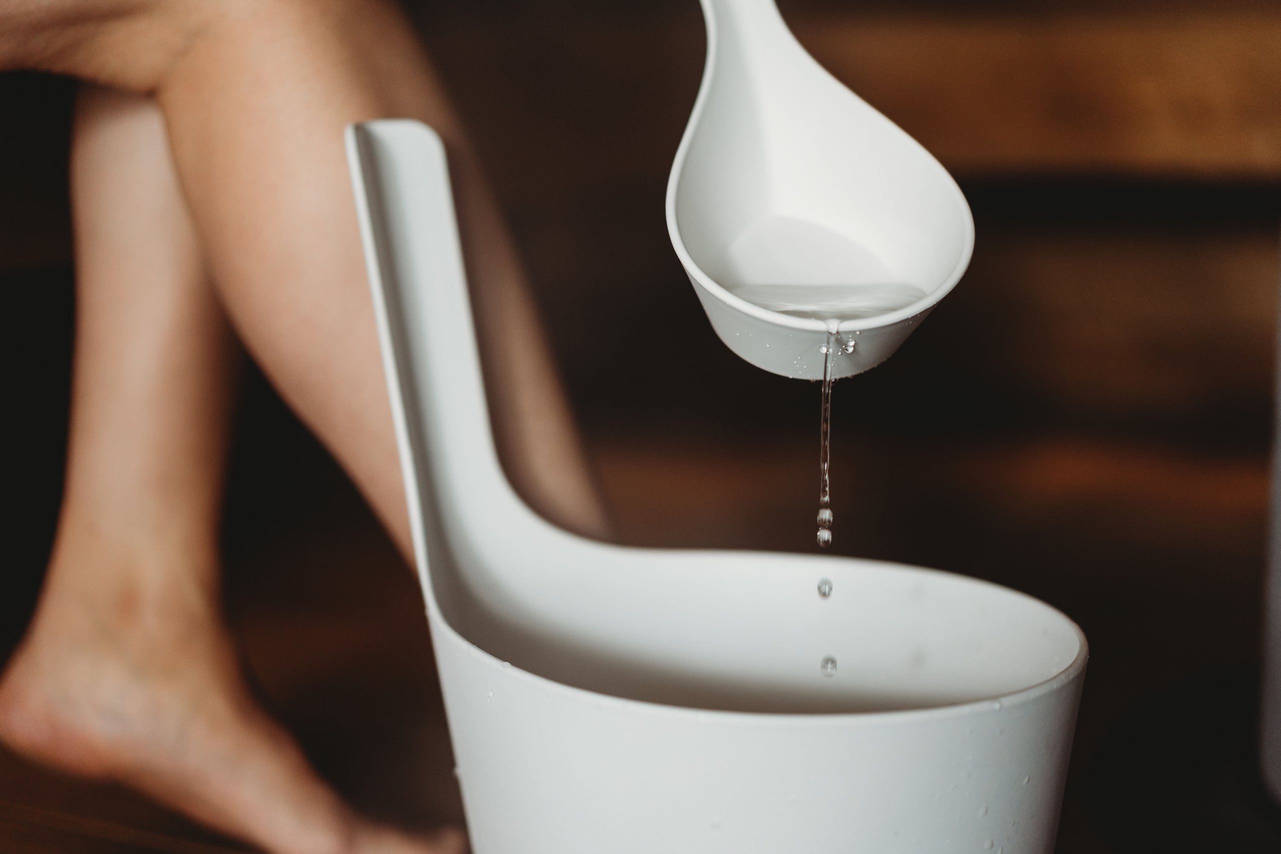 Design Sauna emmer-set - kunststof wit (5L)