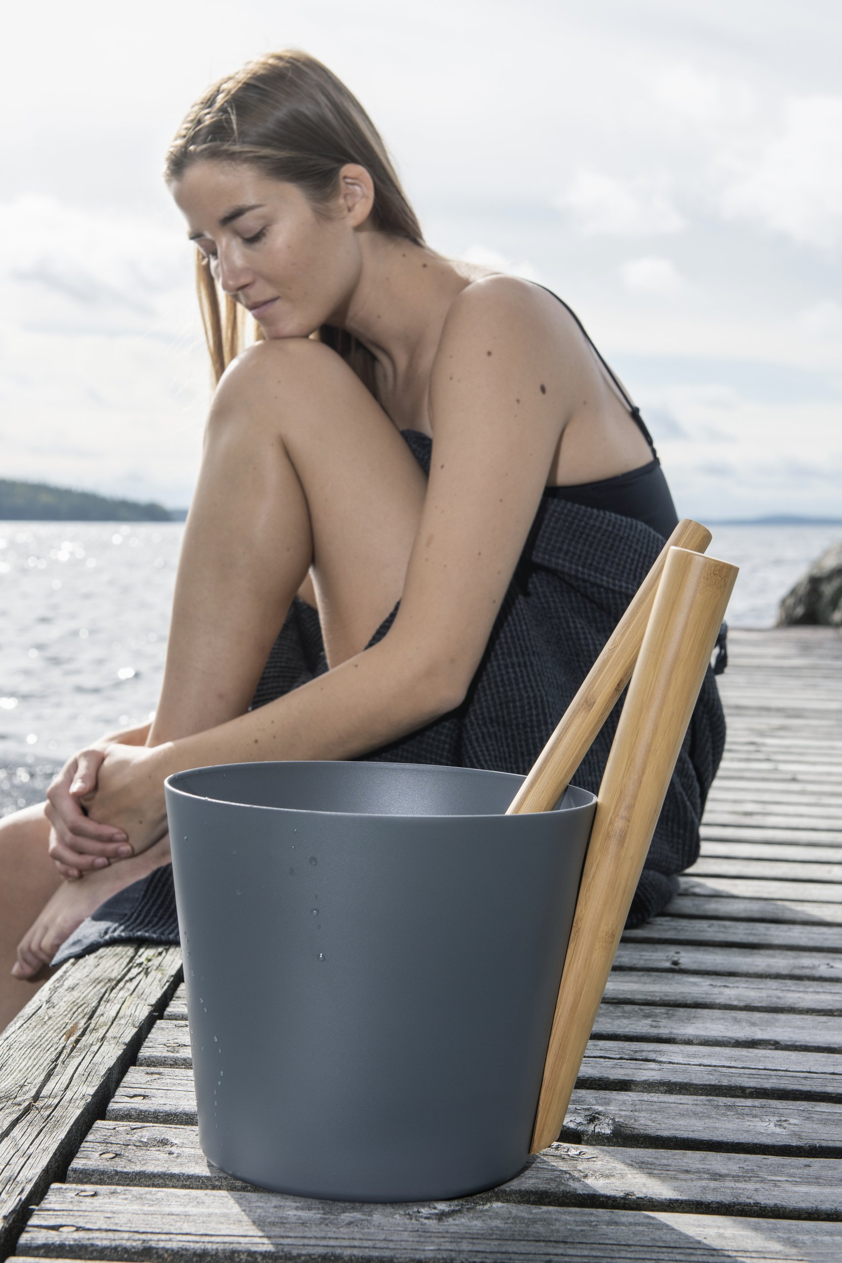 Rento Sauna Design Emmer met handvat – Grijs