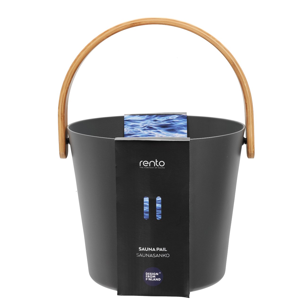 Rento Sauna Emmer met een beugel van bamboe hout – Grijs