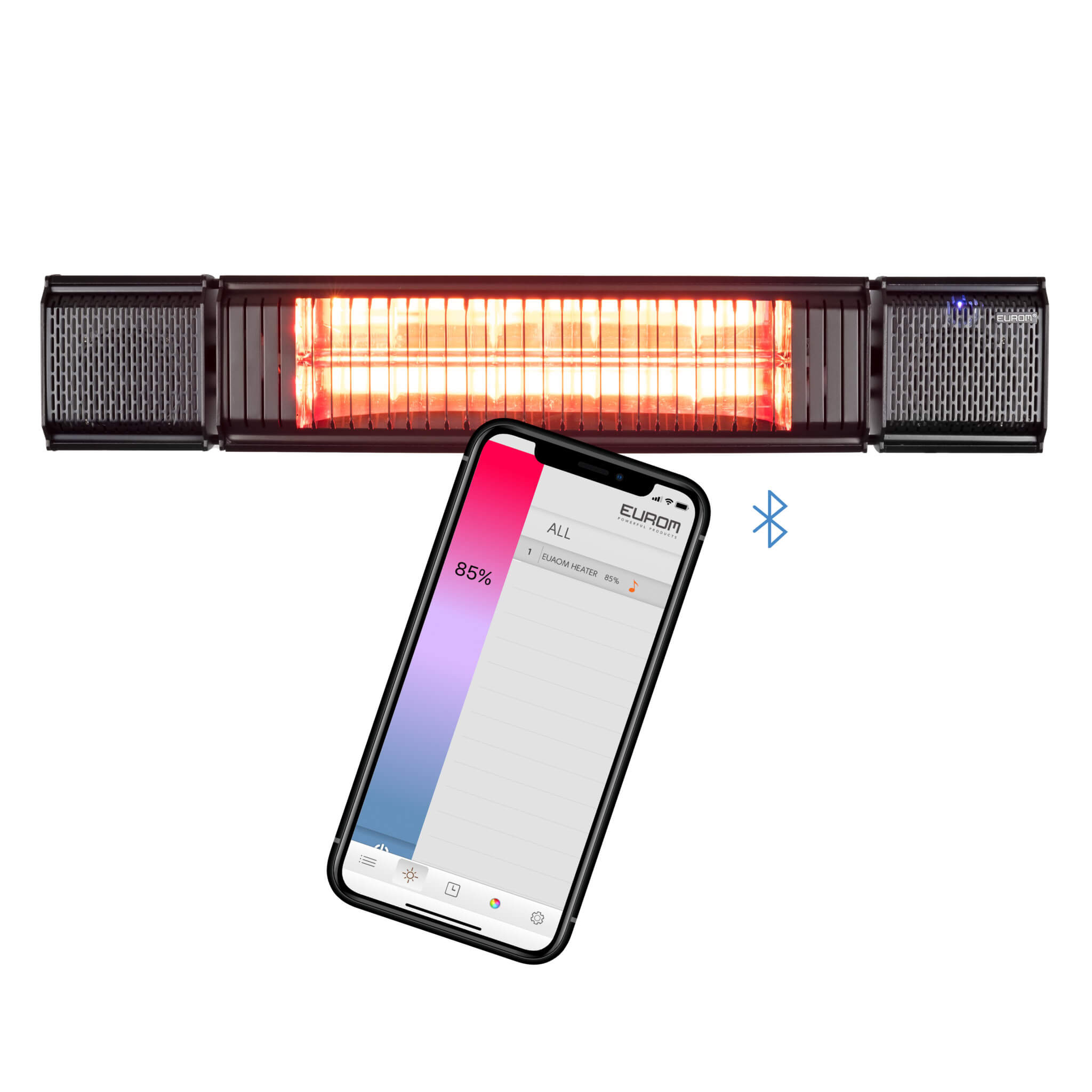 Eurom Heat and Beat zwart terrasverwarmer