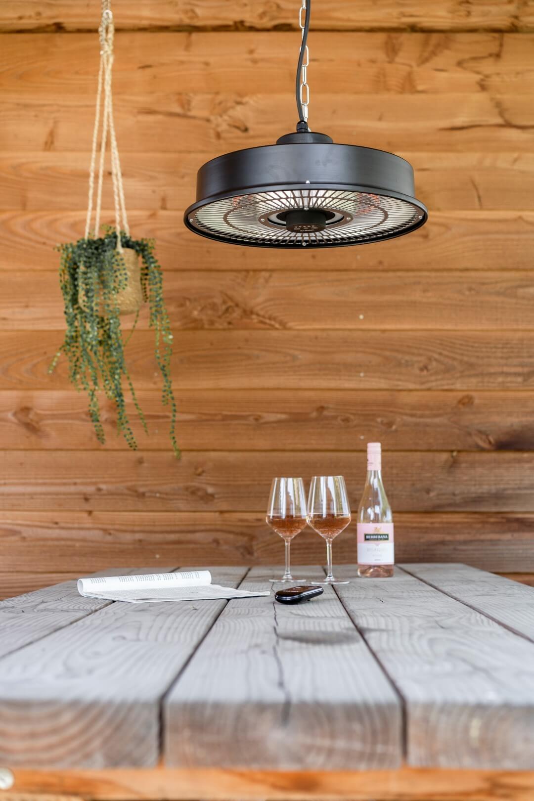 Partytent terrasverwarmer 1500 RC met verlichting - Hangend