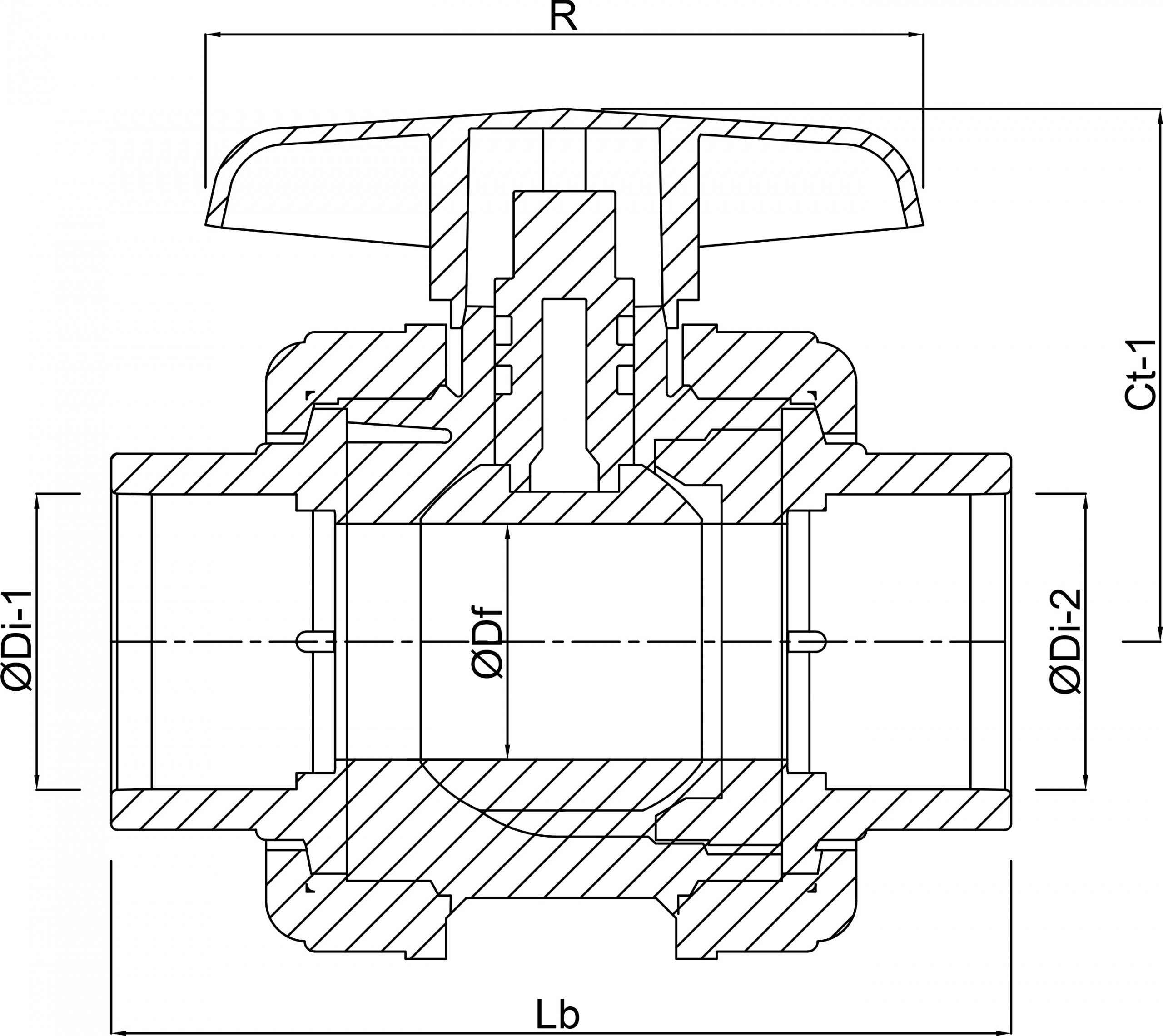 Kogelkraan, type Safe 600 - 50 mm - 16 bar - Profec