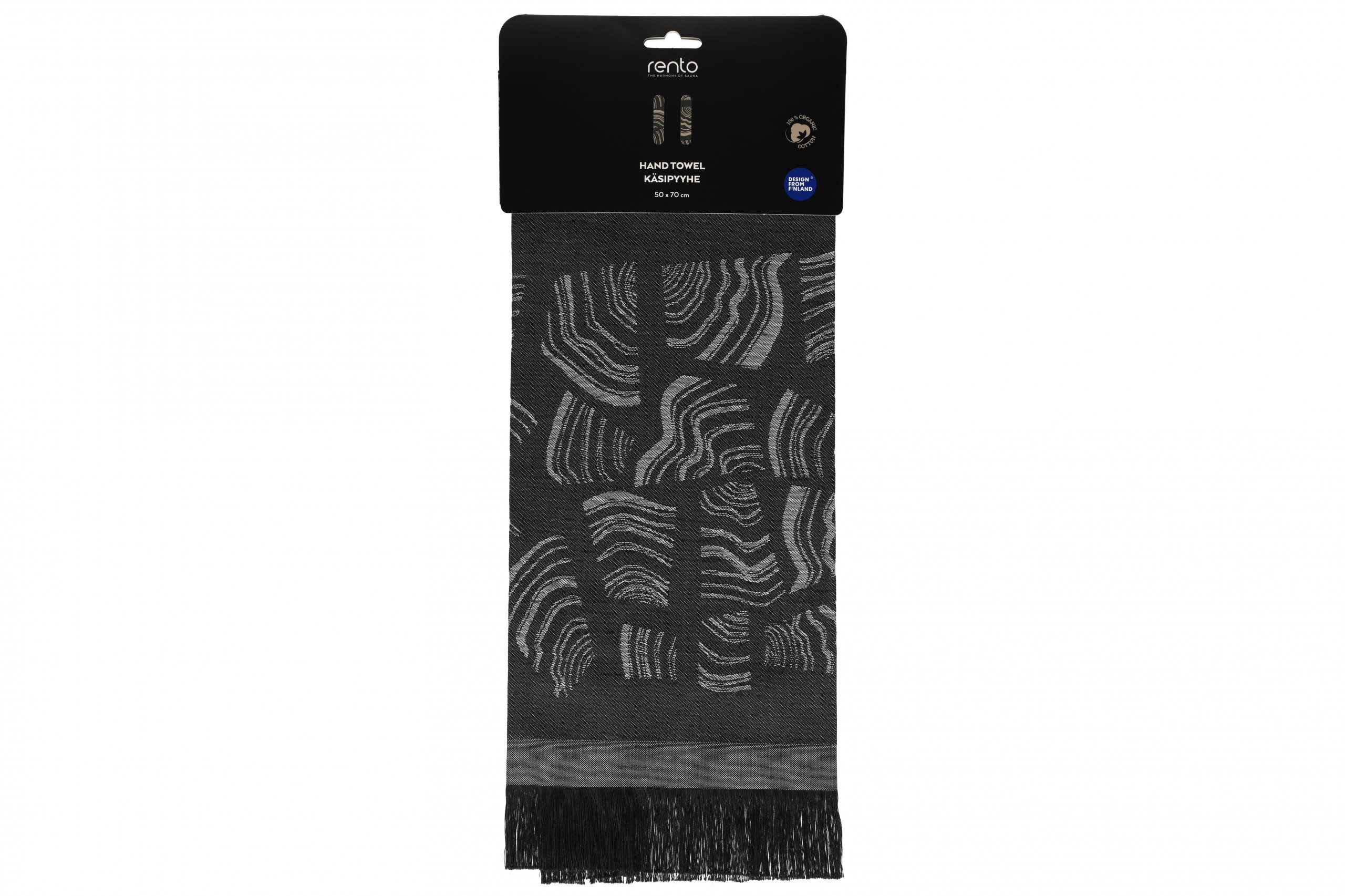 Sauna handdoek zwart 50x70 cm - Rento