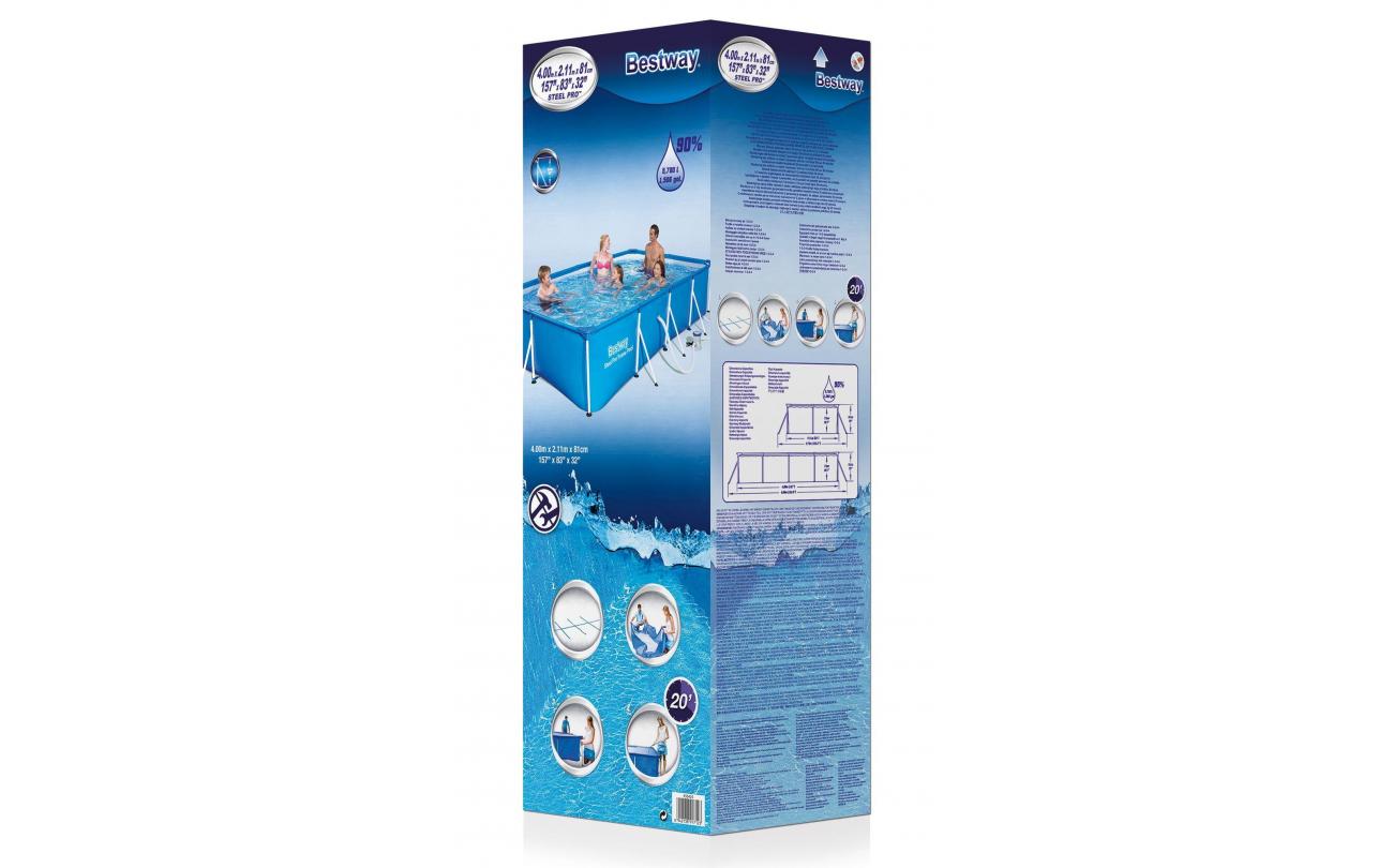 Bestway Steel Pro zwembad 400 x 211 x 81 cm, inclusief pomp