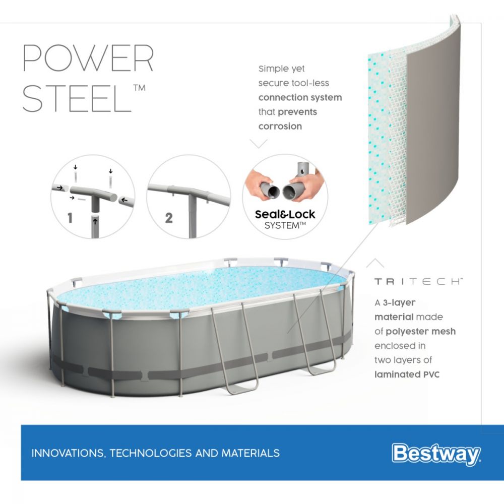 Bestway Power Steel Zwembad Set Levant 427 x 250 x 100 cm