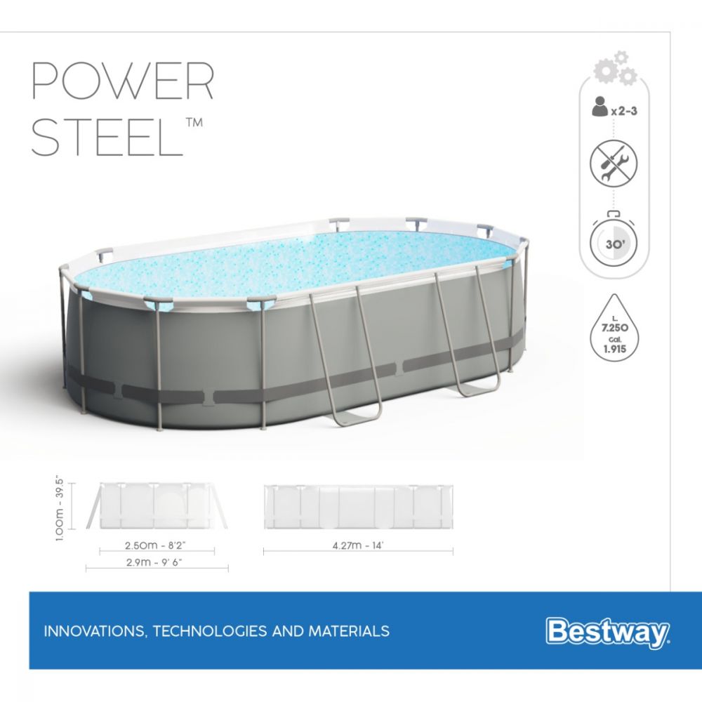 Bestway Power Steel Zwembad Set Levant 427 x 250 x 100 cm