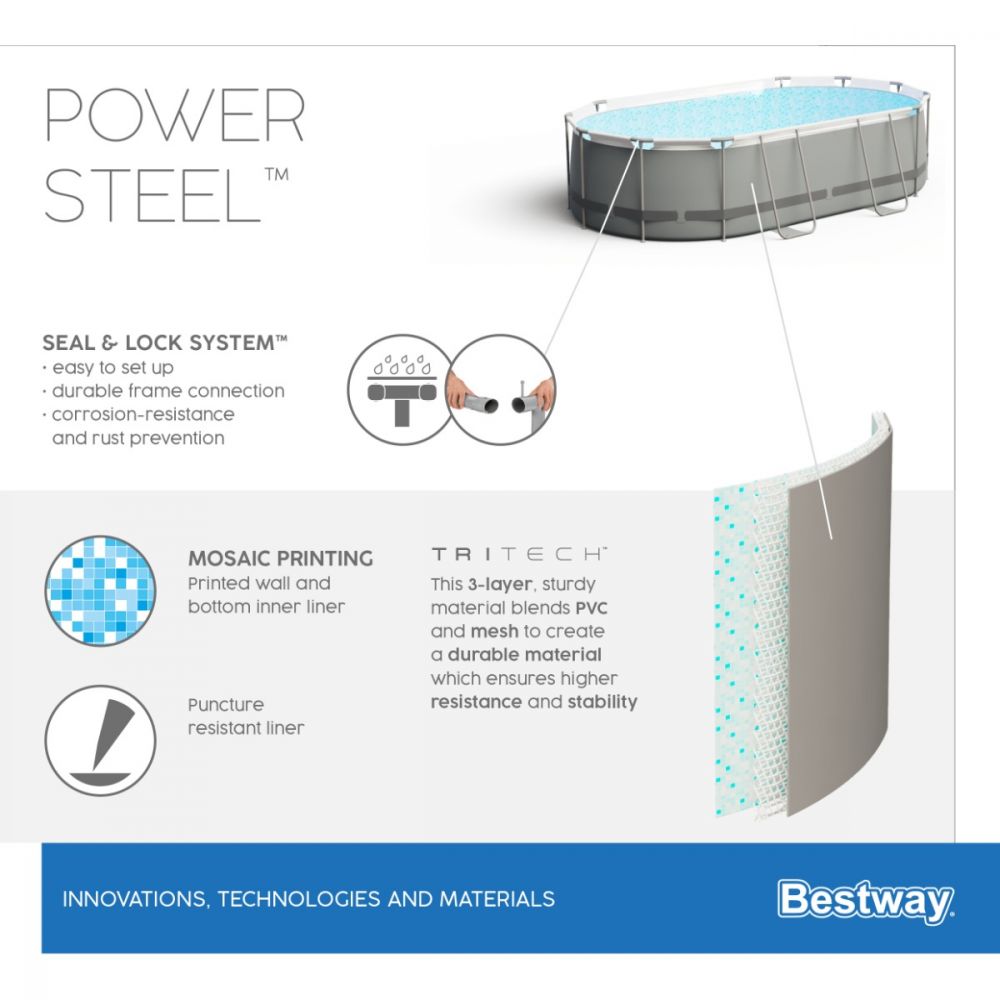 Bestway Power Steel Zwembad Set Levant 427 x 250 x 100 cm