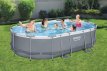 Bestway Power Steel 488 x 305 x 107 cm, inclusief pomp, afdekzeil en zwembadtrap