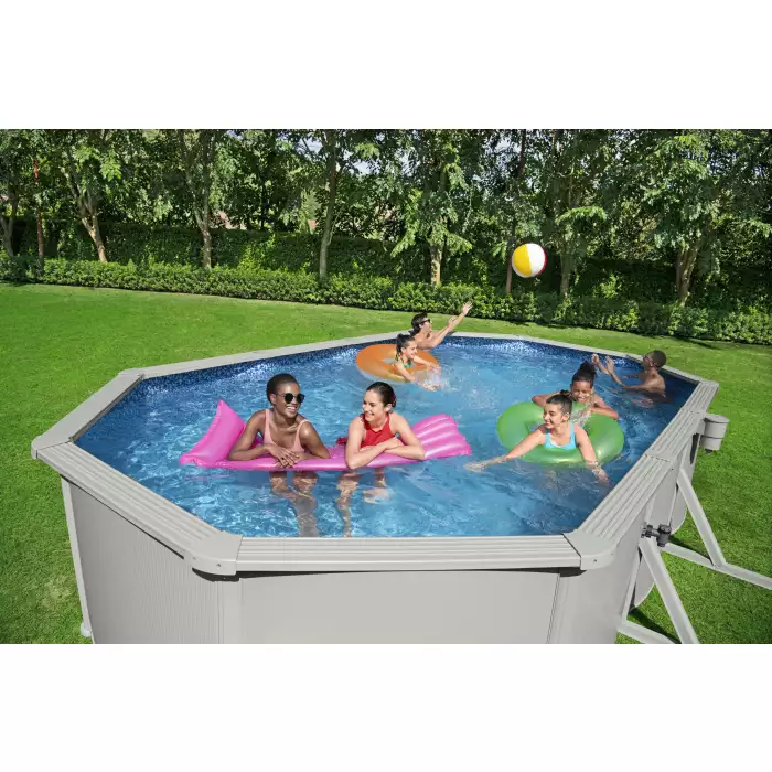 Bestway Hydrium zwembad 610 x 360 x 120 cm, inclusief pomp, zwembadtrap, afdekzeil en grondzeil