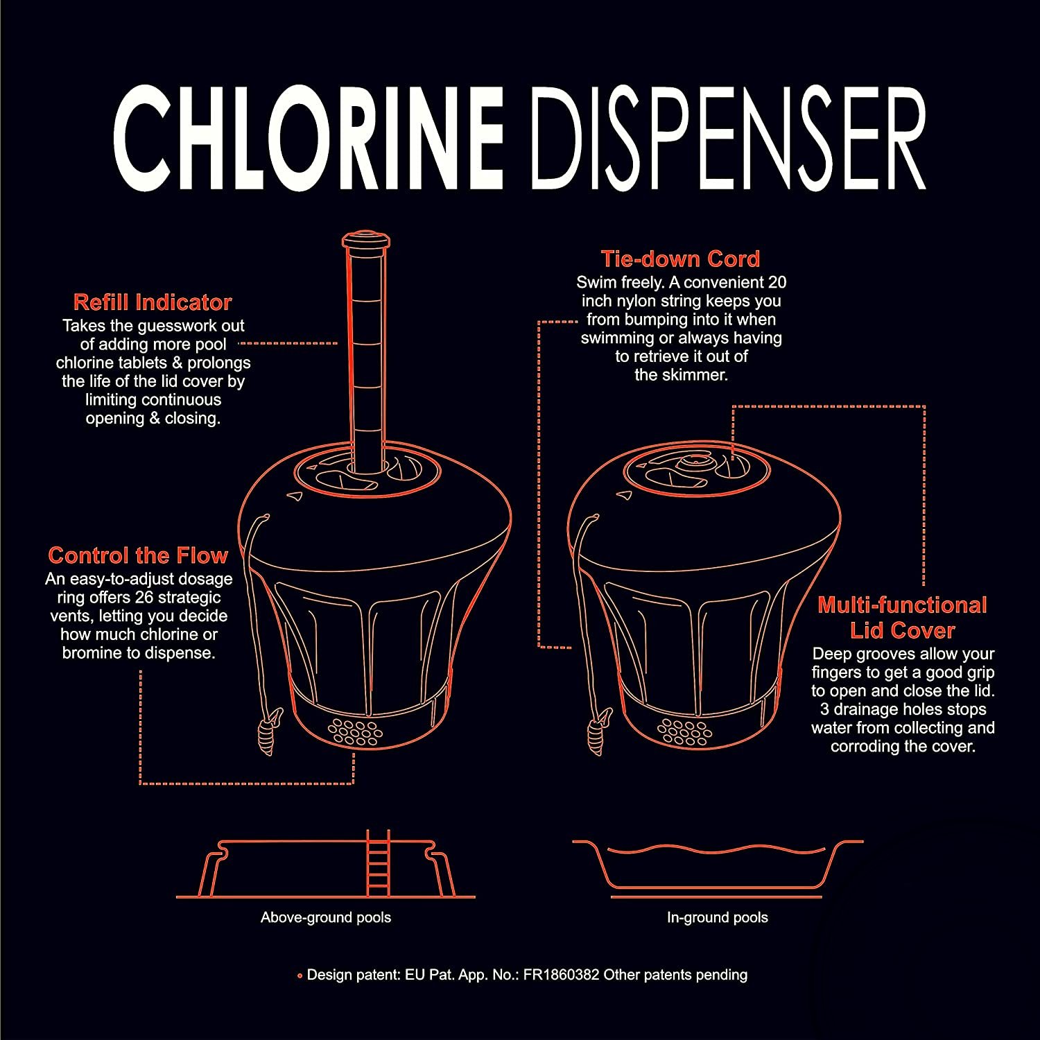 Grote chloordrijver voor grote chloortabletten - Kokido