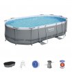 Bestway Power Steel 488 x 305 x 107 cm, inclusief pomp, afdekzeil en zwembadtrap
