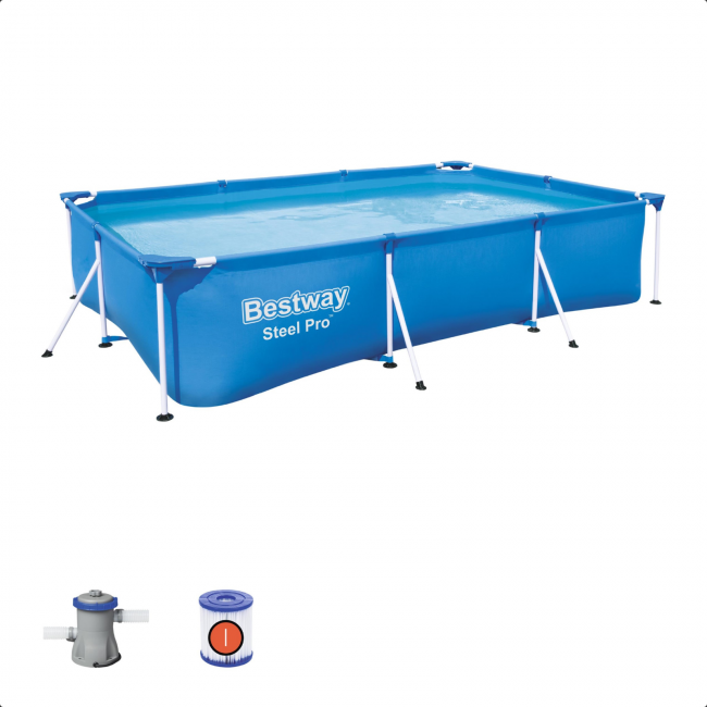 Bestway Steel Pro frame zwembad (300 x 201 cm) met filterpomp