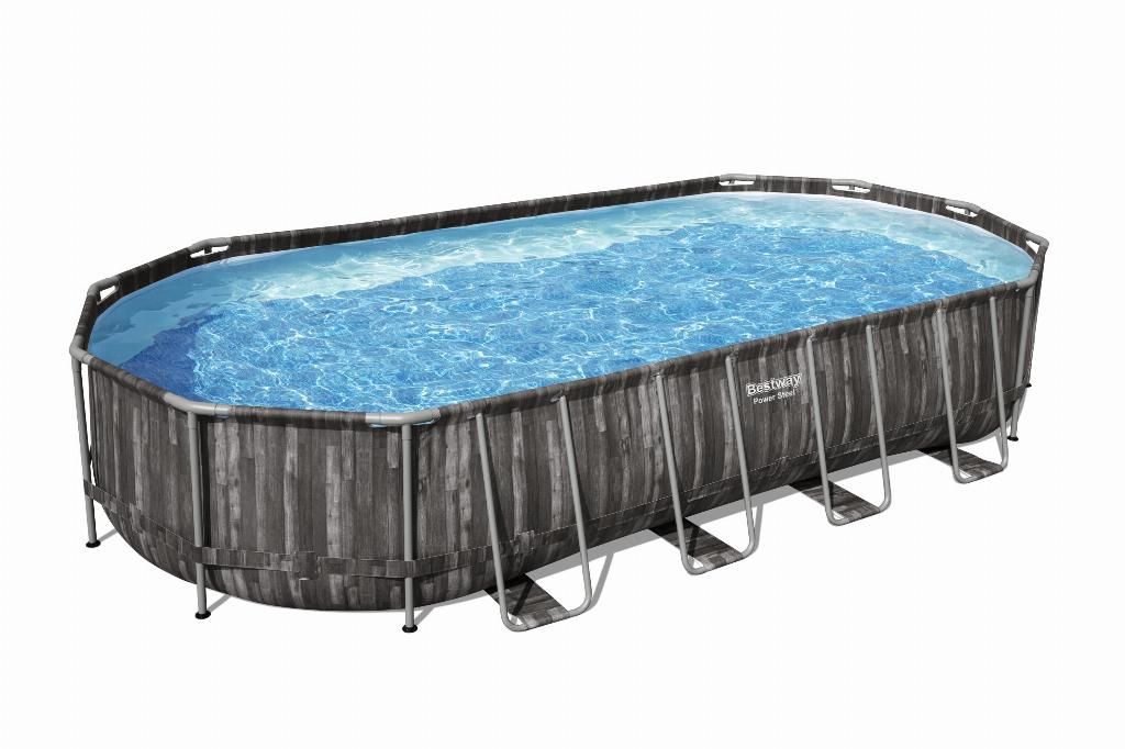 Bestway Power Steel zwembad 732 x 366 x 122 cm, inclusief pomp, afdekzeil en zwembadtrap