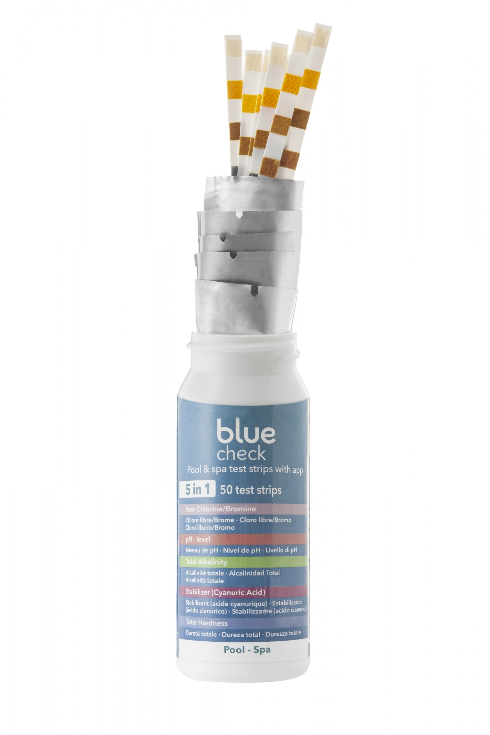 Blue Check teststrips met applicatie