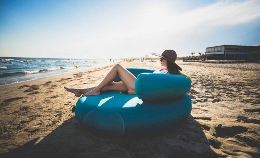 Grote zwembadzetel blauw - Wink Air Island+