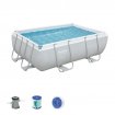 Bestway Power Steel Rectangular zwembad - 282 x 196 x 84 cm - met filterpomp en accessoires