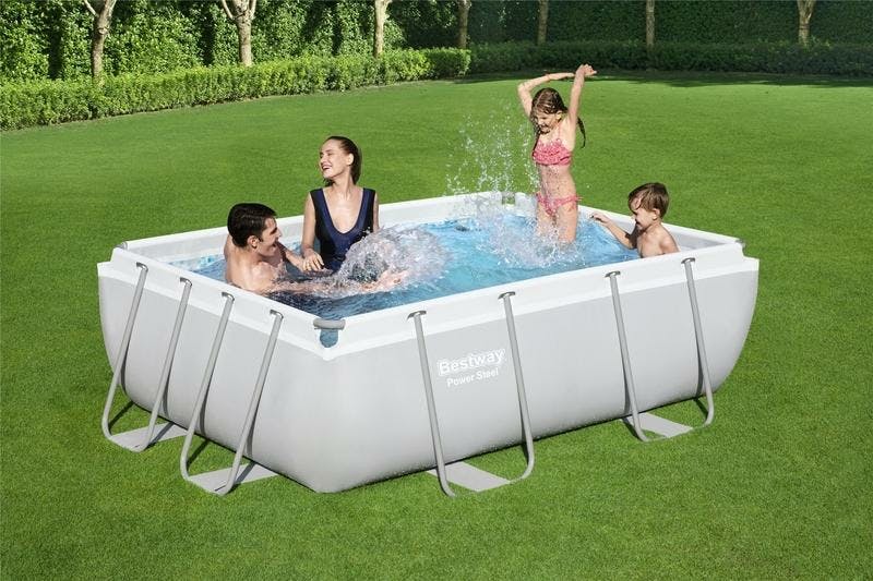 Bestway Power Steel Rectangular zwembad - 282 x 196 x 84 cm - met filterpomp en accessoires