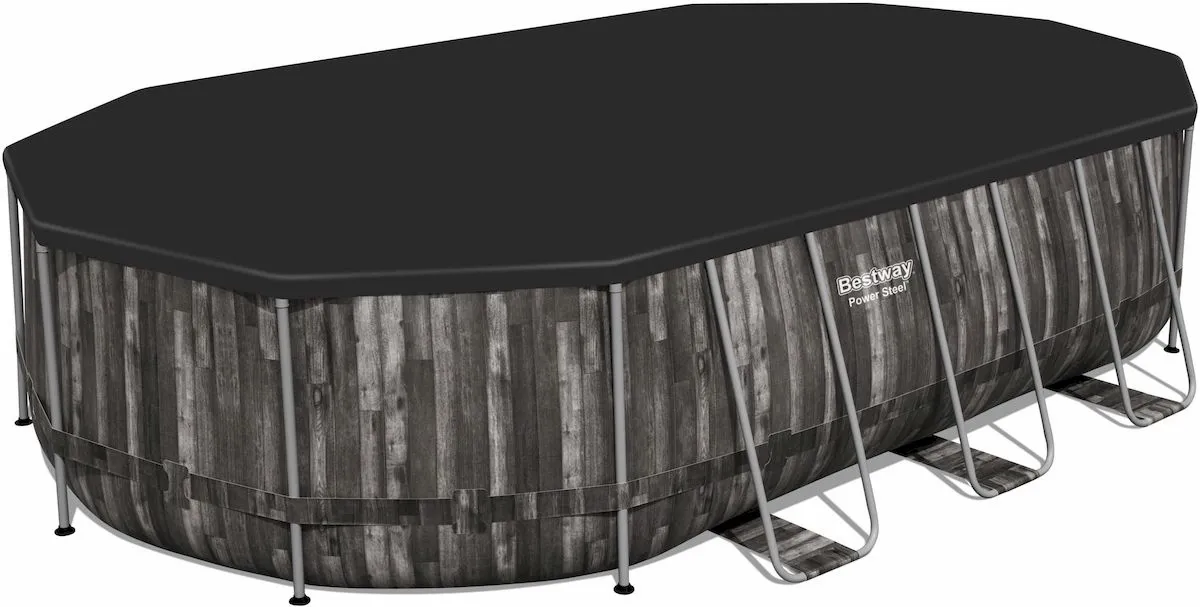 Bestway Power Steel Ovaal zwembad - 610 x 366 x 122 cm - met filterpomp en accessoires