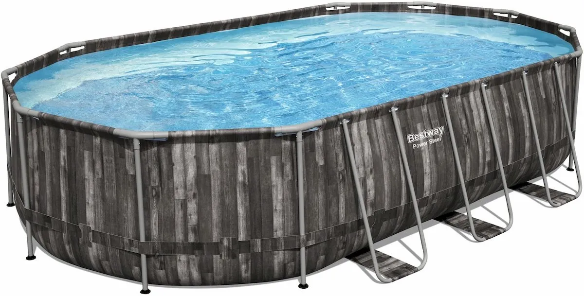 Bestway Power Steel Ovaal zwembad - 610 x 366 x 122 cm - met filterpomp en accessoires