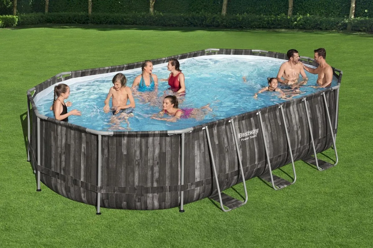 Bestway Power Steel Ovaal zwembad - 610 x 366 x 122 cm - met filterpomp en accessoires