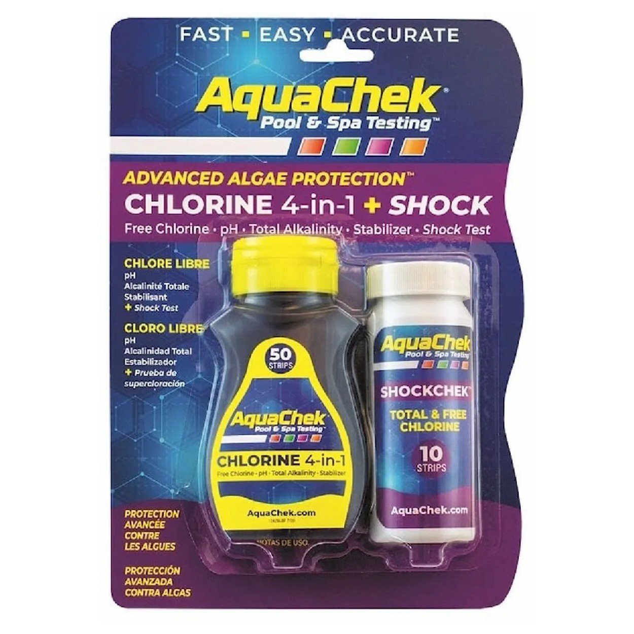 AquaChek 4 in 1 teststrips + Shock
